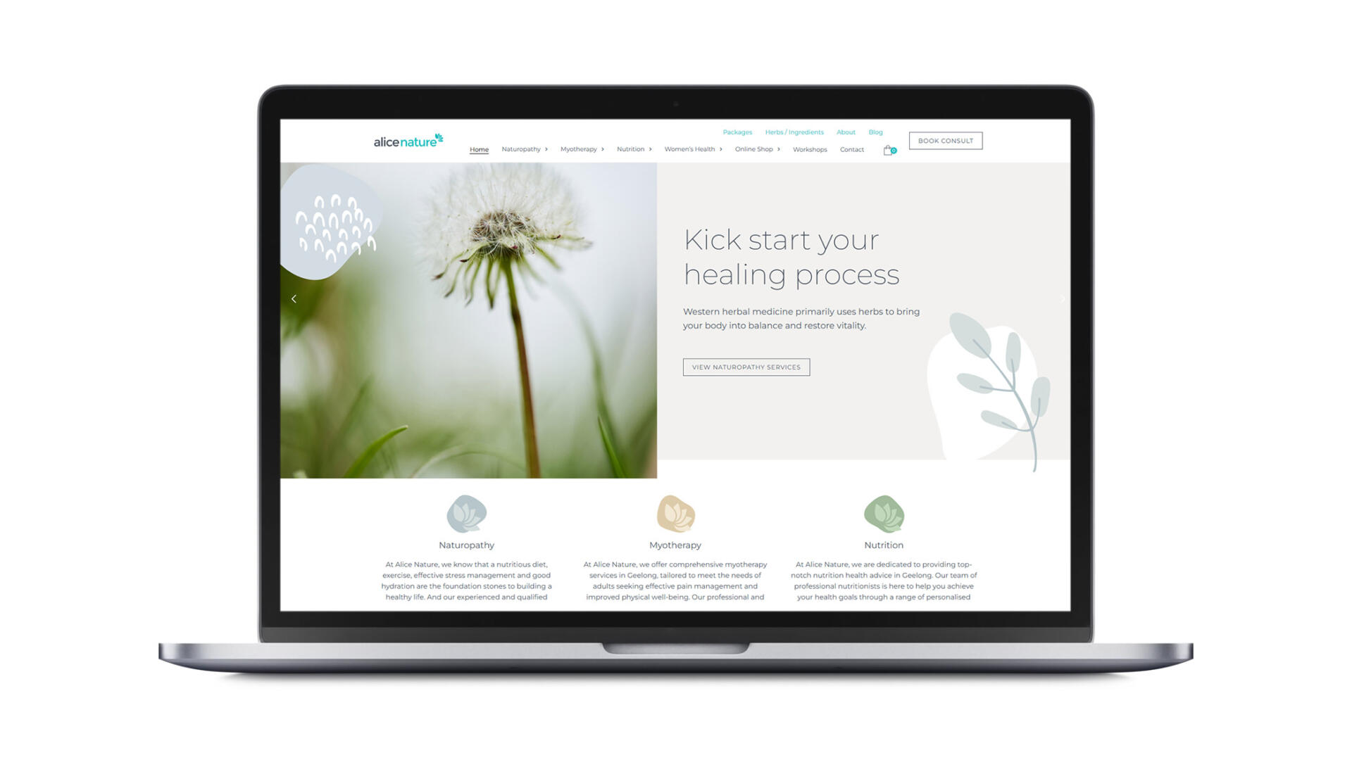 Open laptop showing website developed for Geelong business by GOOP Digital web designers